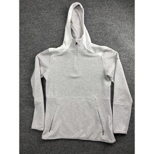 Columbia Pullover Hoodie Mens Medium Gray White Half Zip Outdoor Athletic Jacket